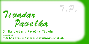 tivadar pavelka business card